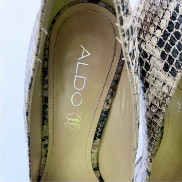 Aldo Hayth heels cream gray stiletto animal print snakeskin - Picture 4 of 8